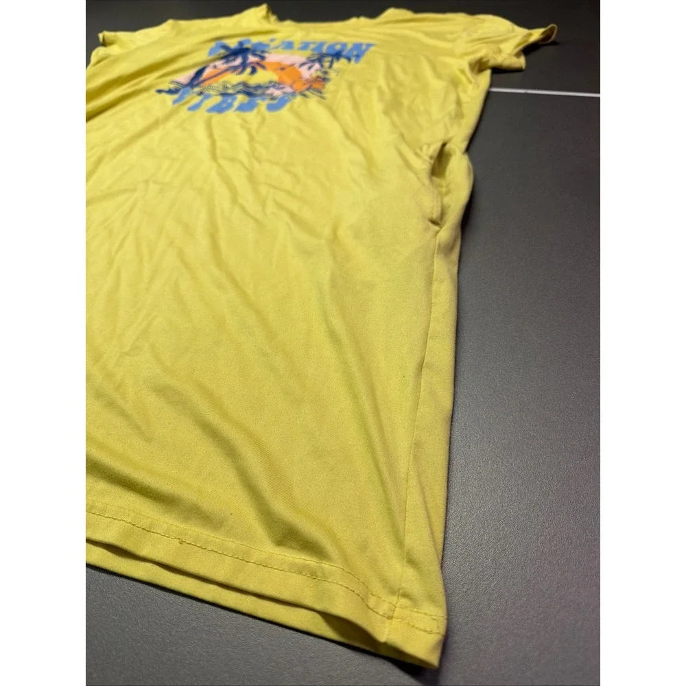 Joyspun Snapdragon Yellow Vacation Vibes Sleep‎ Shirt SideSeam Pockets S-M